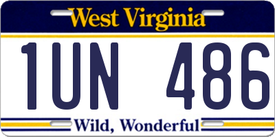 WV license plate 1UN486