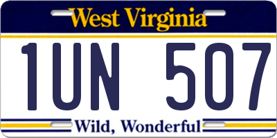 WV license plate 1UN507