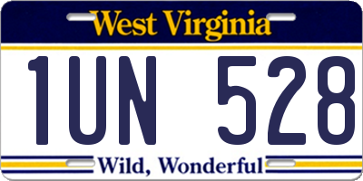 WV license plate 1UN528