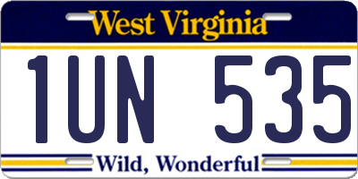 WV license plate 1UN535