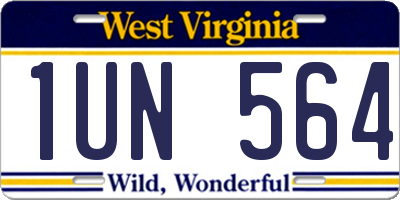 WV license plate 1UN564
