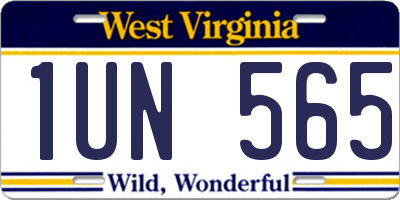 WV license plate 1UN565