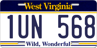 WV license plate 1UN568