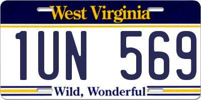 WV license plate 1UN569