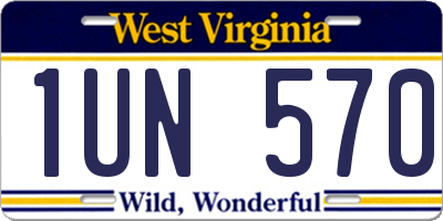 WV license plate 1UN570