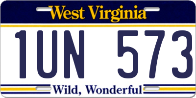 WV license plate 1UN573