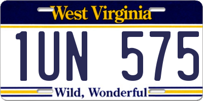 WV license plate 1UN575