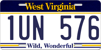 WV license plate 1UN576