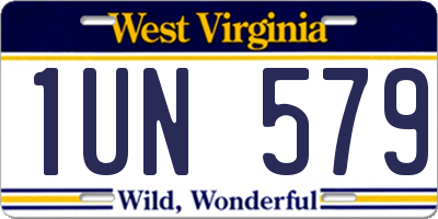 WV license plate 1UN579
