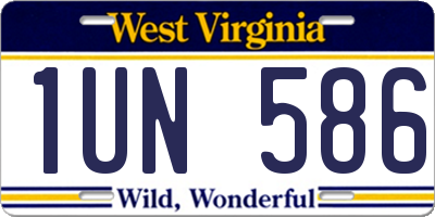 WV license plate 1UN586
