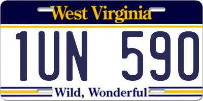 WV license plate 1UN590