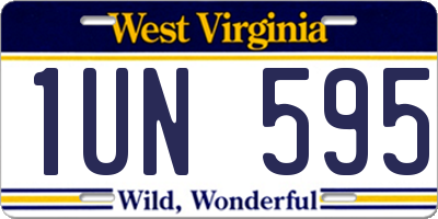 WV license plate 1UN595