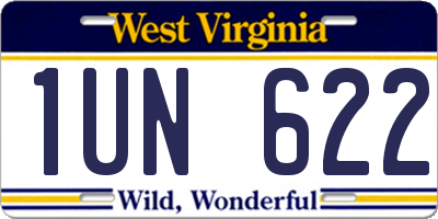 WV license plate 1UN622