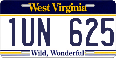 WV license plate 1UN625