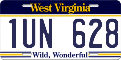 WV license plate 1UN628