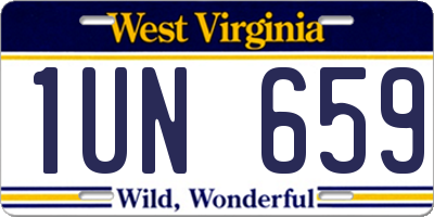 WV license plate 1UN659