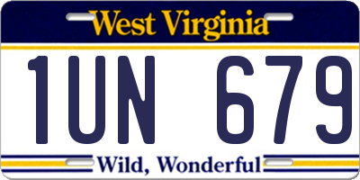 WV license plate 1UN679
