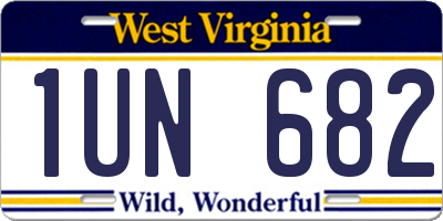 WV license plate 1UN682