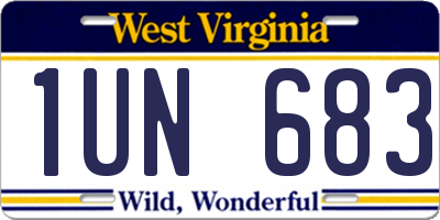WV license plate 1UN683
