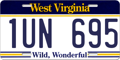 WV license plate 1UN695