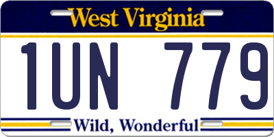 WV license plate 1UN779