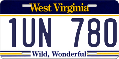 WV license plate 1UN780