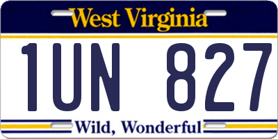 WV license plate 1UN827