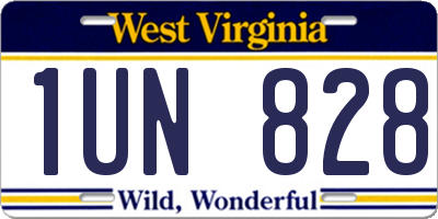 WV license plate 1UN828