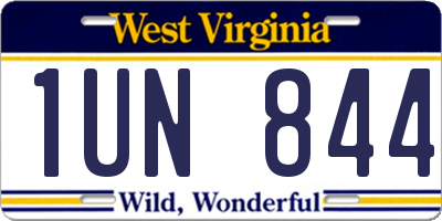 WV license plate 1UN844