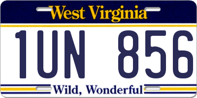 WV license plate 1UN856