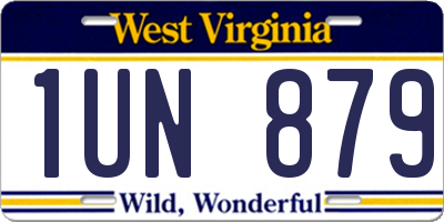 WV license plate 1UN879