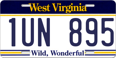 WV license plate 1UN895