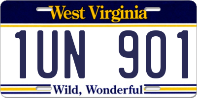 WV license plate 1UN901
