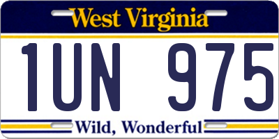 WV license plate 1UN975