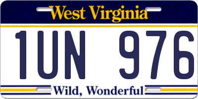 WV license plate 1UN976