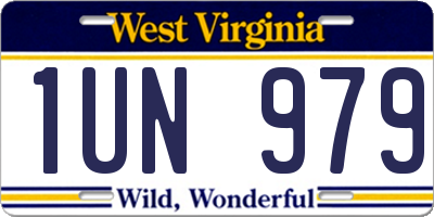 WV license plate 1UN979