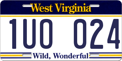WV license plate 1UO024