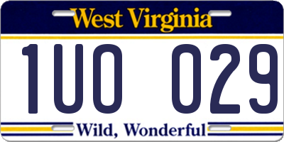 WV license plate 1UO029