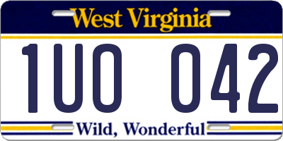 WV license plate 1UO042