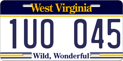 WV license plate 1UO045