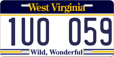 WV license plate 1UO059