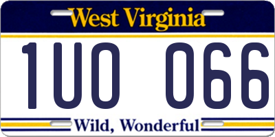 WV license plate 1UO066