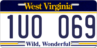 WV license plate 1UO069