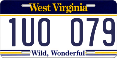 WV license plate 1UO079