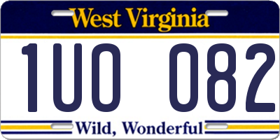 WV license plate 1UO082