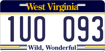 WV license plate 1UO093