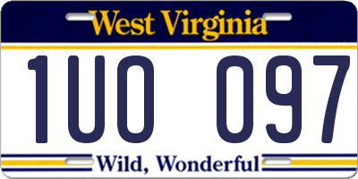 WV license plate 1UO097