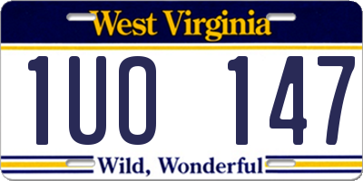WV license plate 1UO147
