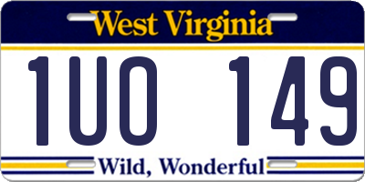 WV license plate 1UO149