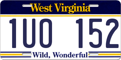 WV license plate 1UO152
